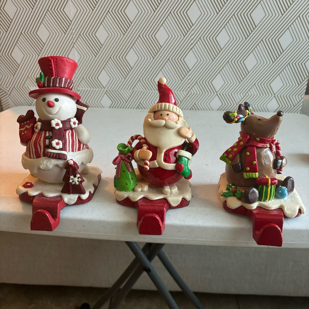 Festive Holiday Decor Set - Snowman, Santa, and Reindeer